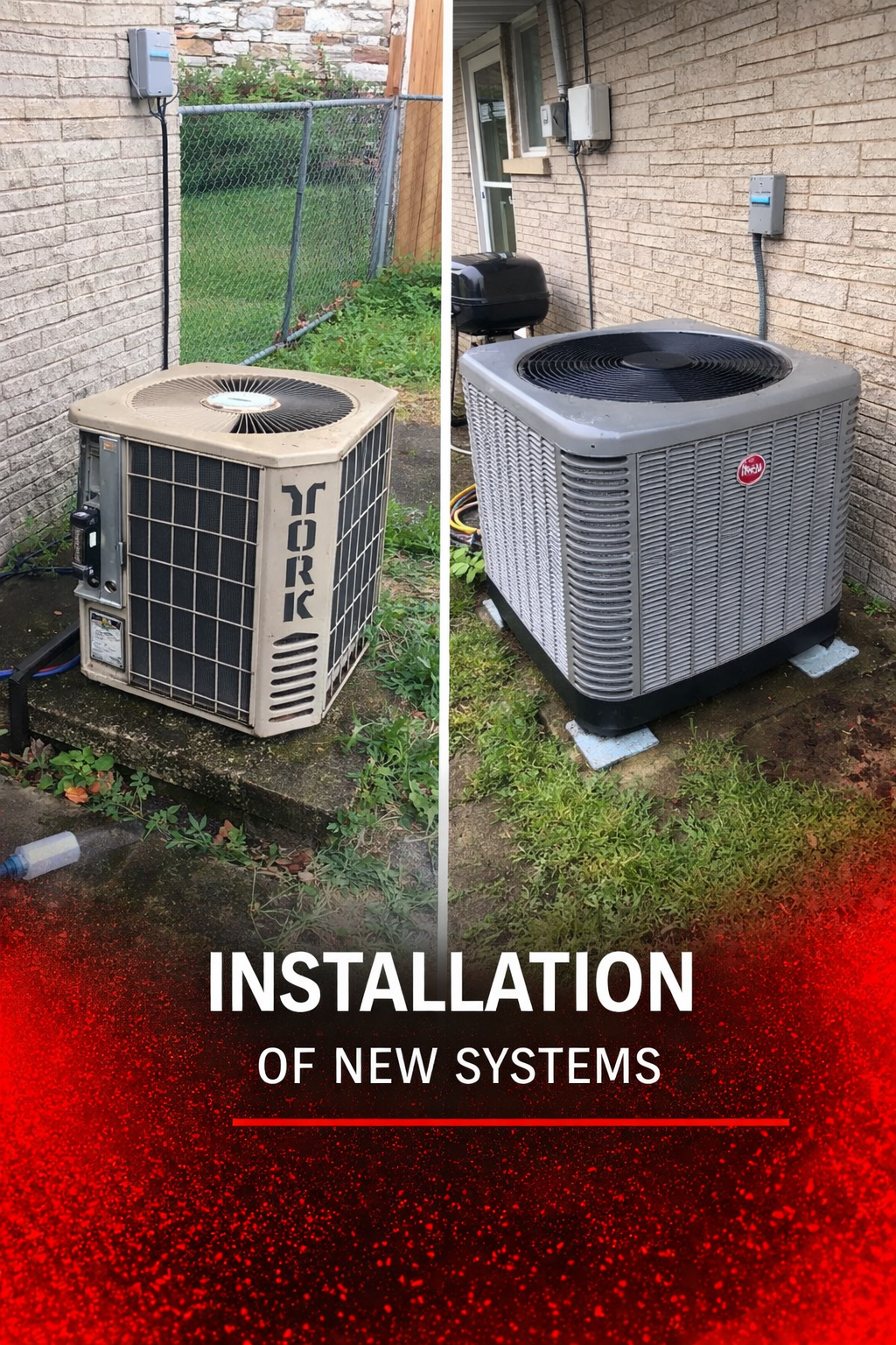 Before and After of Condensing Unit Replacement