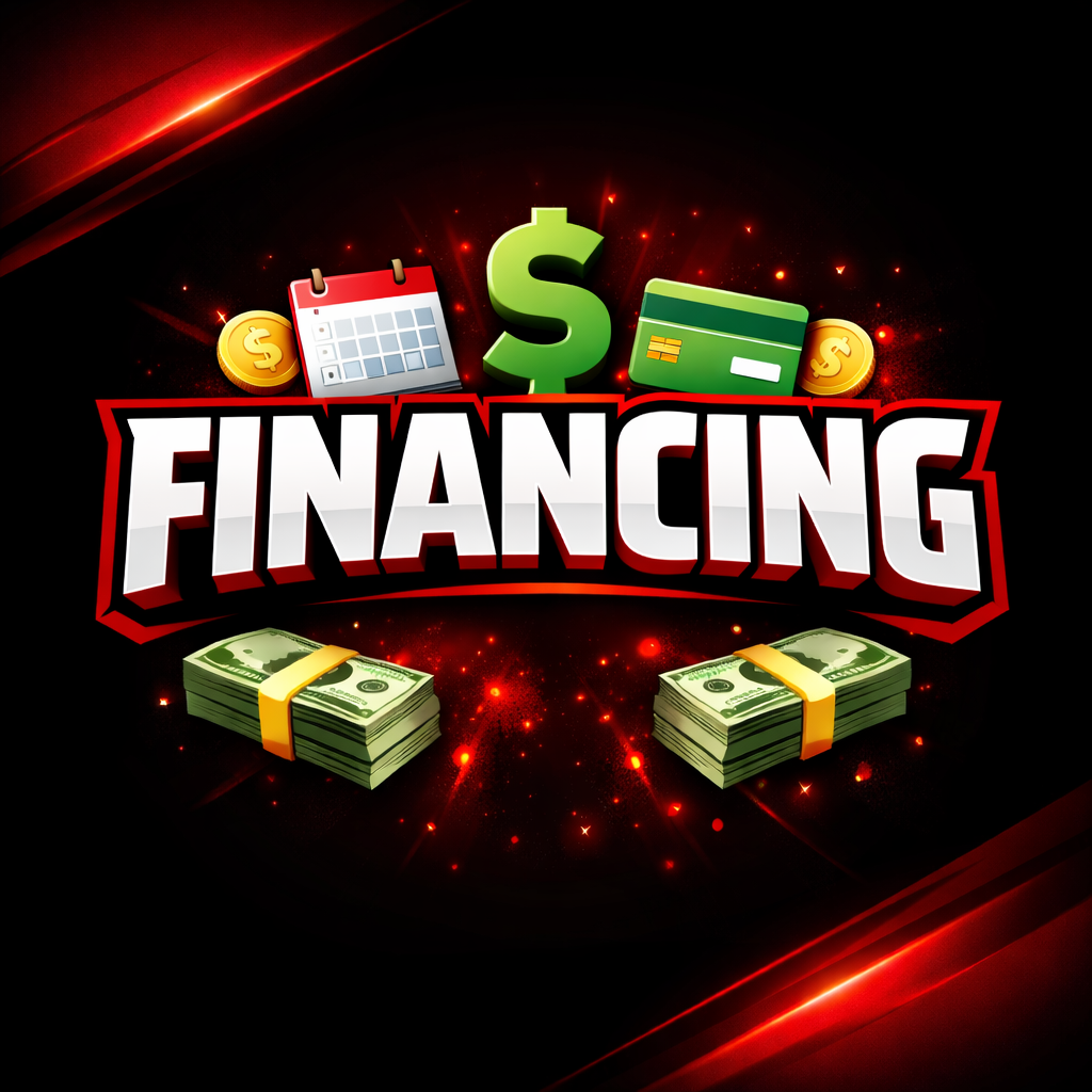 Financing Graphic - Red/Black Word Art